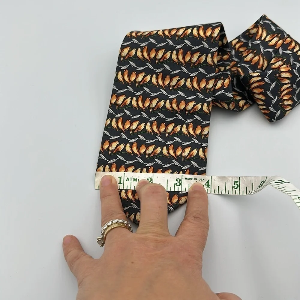 Lancel Paris Birds on Branch Silk Tie